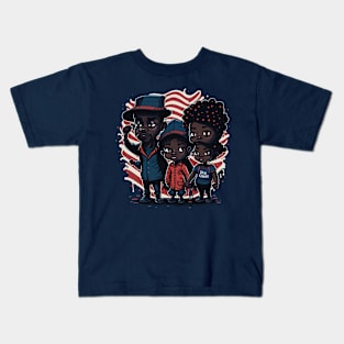 Patriotic American Family Kids T-Shirt